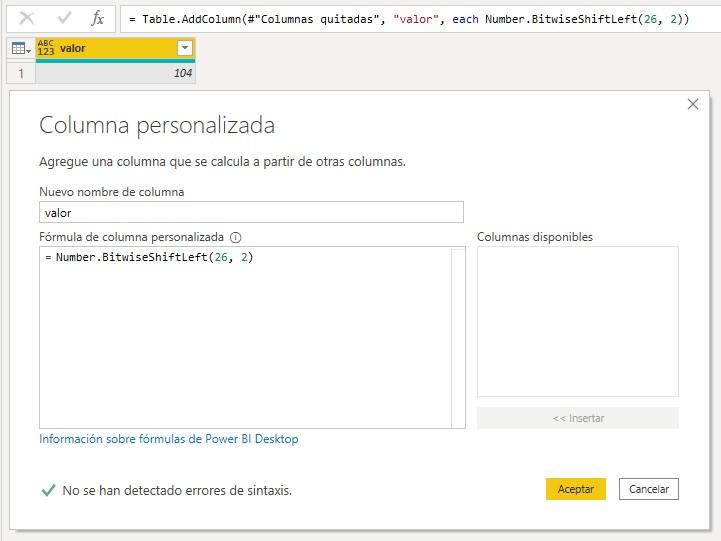 Función Number.BitwiseShiftLeft