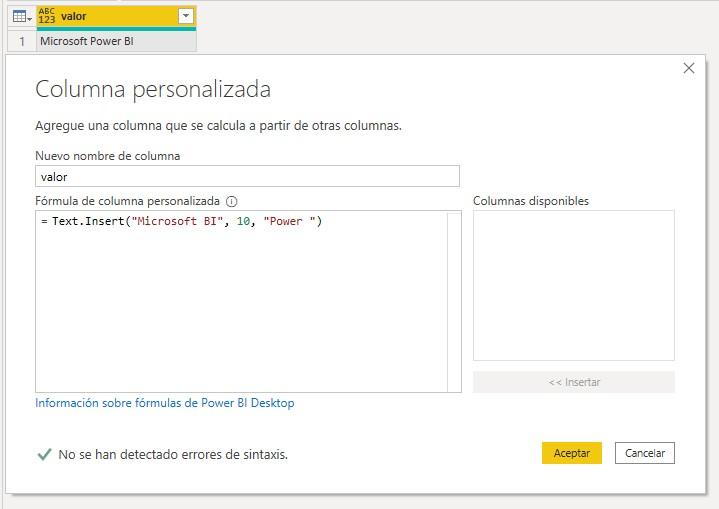Función Text.Insert