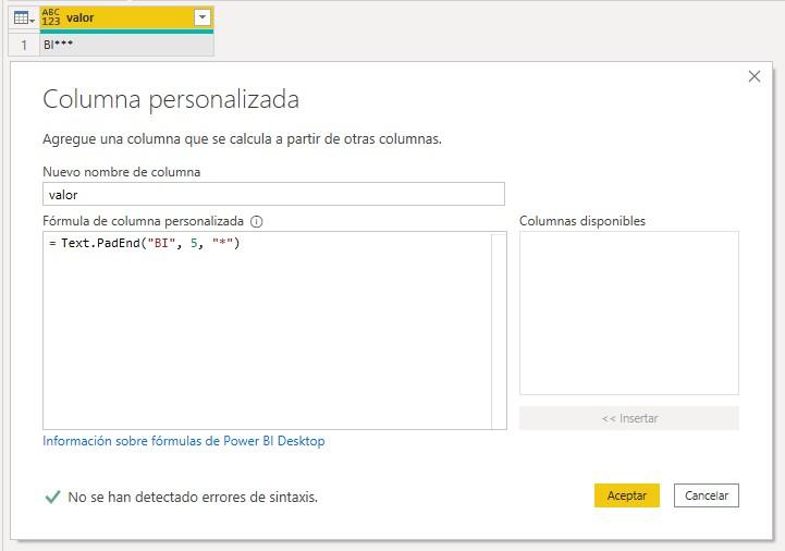 Función Text.PadEnd