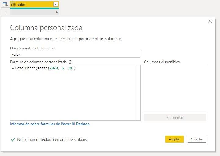 Función M Date.Month