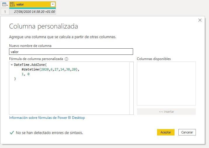 Función M DateTime.AddZone