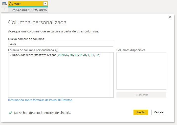 Función M Date.AddYears