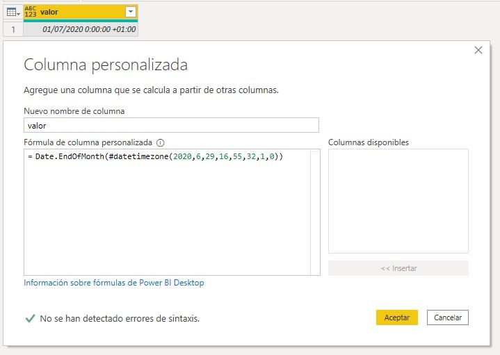 Función M Date.EndOfMonth