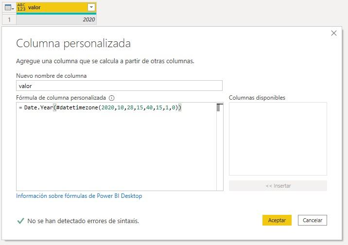 Función M Date.Year