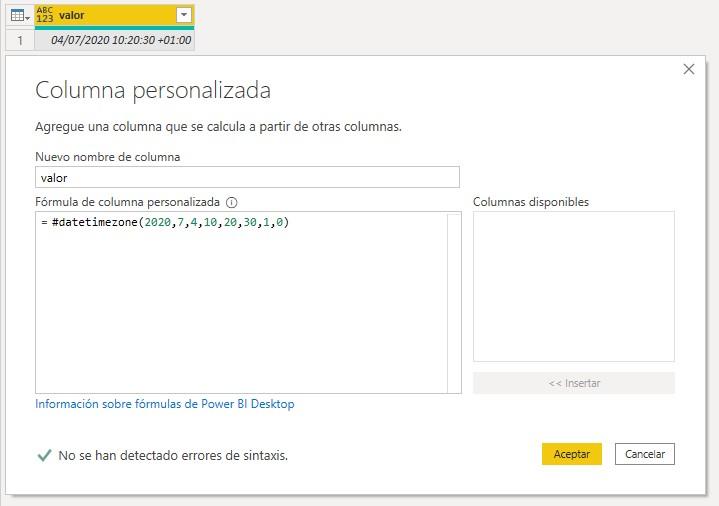 Función M #datetimezone