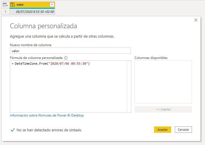 Función M DateTimeZone.From
