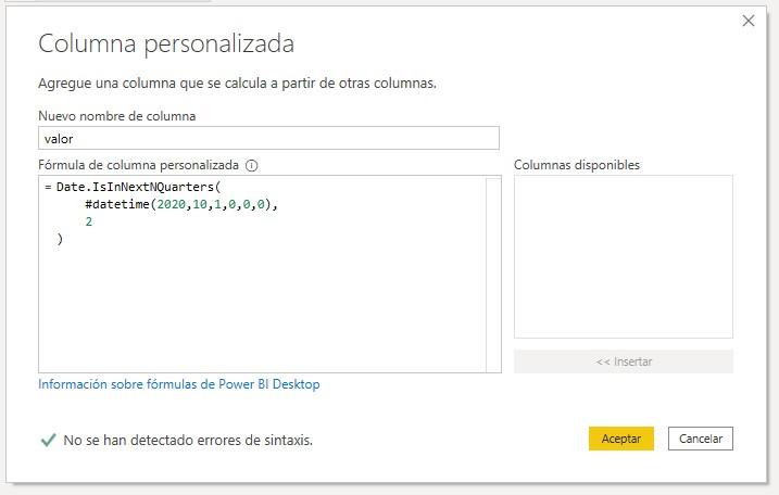 Función M Date.IsInNextNQuarters