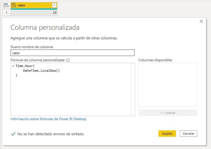 Función M Time.Hour