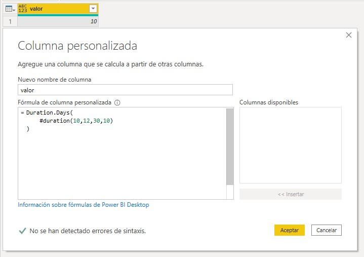 Función M Duration.Days