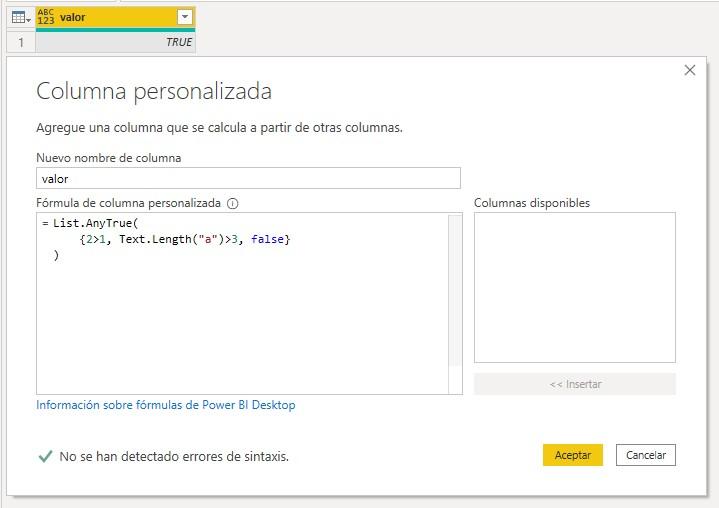 Función M List.AnyTrue