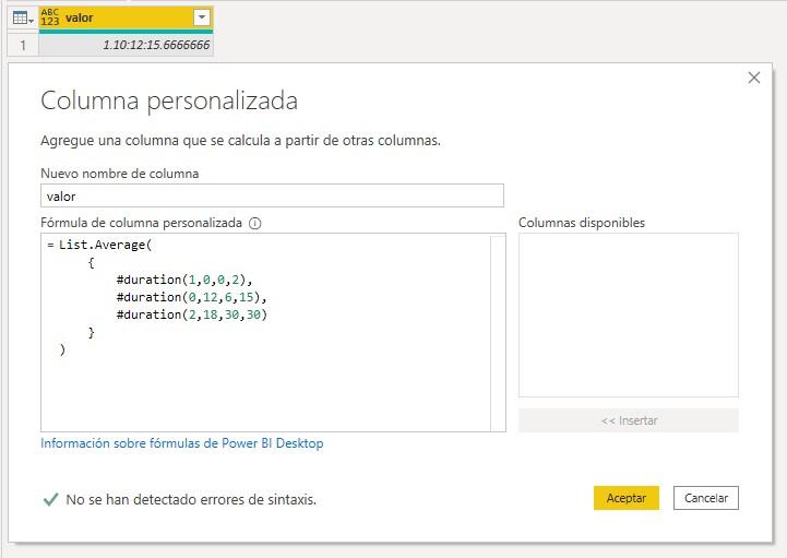 Función M List.Average