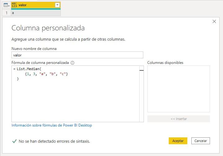 Función M List.Median