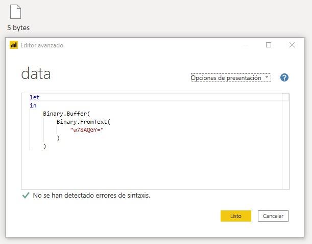 Función M Binary.Buffer