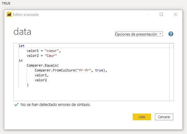 Función M Comparer.Equals