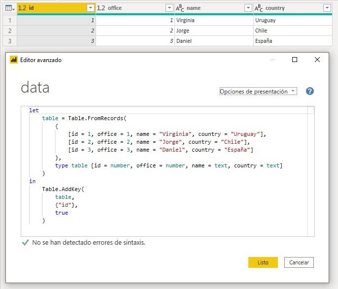 Función M Table.AddKey