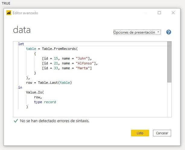 Función M Table.Last
