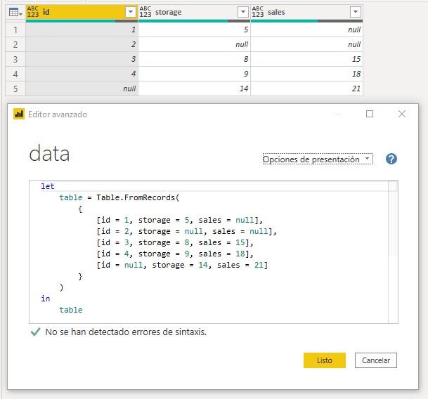 Función M Table.FillUp