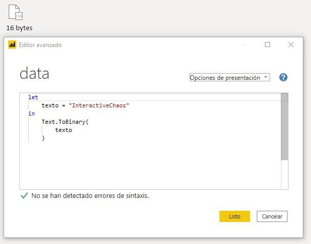 Función M Text.ToBinary