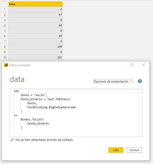 Función M TextEncoding.BigEndianUnicode