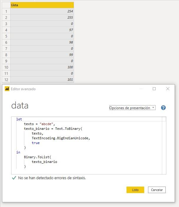 Función M TextEncoding.BigEndianUnicode