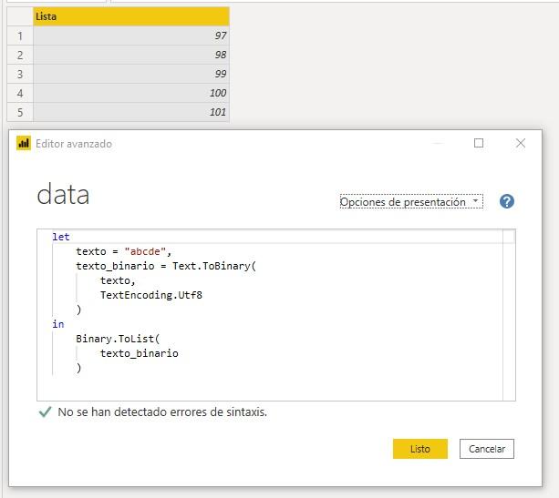 Función M TextEncoding.Utf8