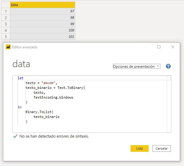 Función M TextEncoding.Windows