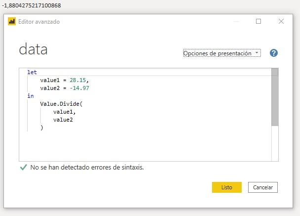 Función M Value.Divide