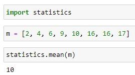 Función statistics.mean()