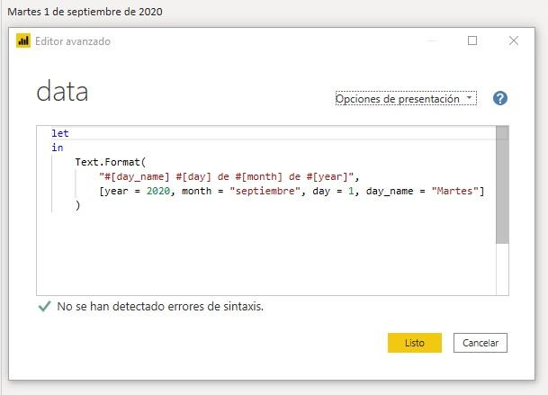 Función M Text.Format