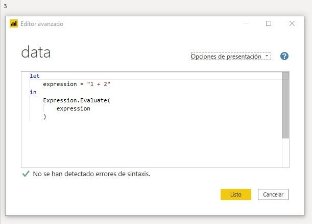 Función M Expression.Evaluate