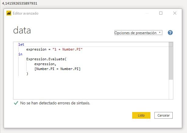 Función M Expression.Evaluate