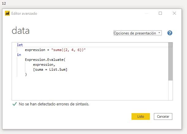 Función M Expression.Evaluate